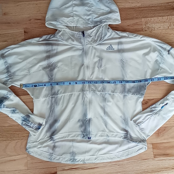 Adidas Cropped Hooded Jacket Custom Tie Dye Shibori Size Small - Picture 7 of 8